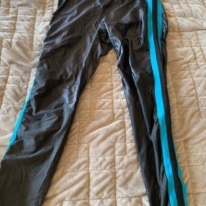 Alala black leather like mid rise workout leggings